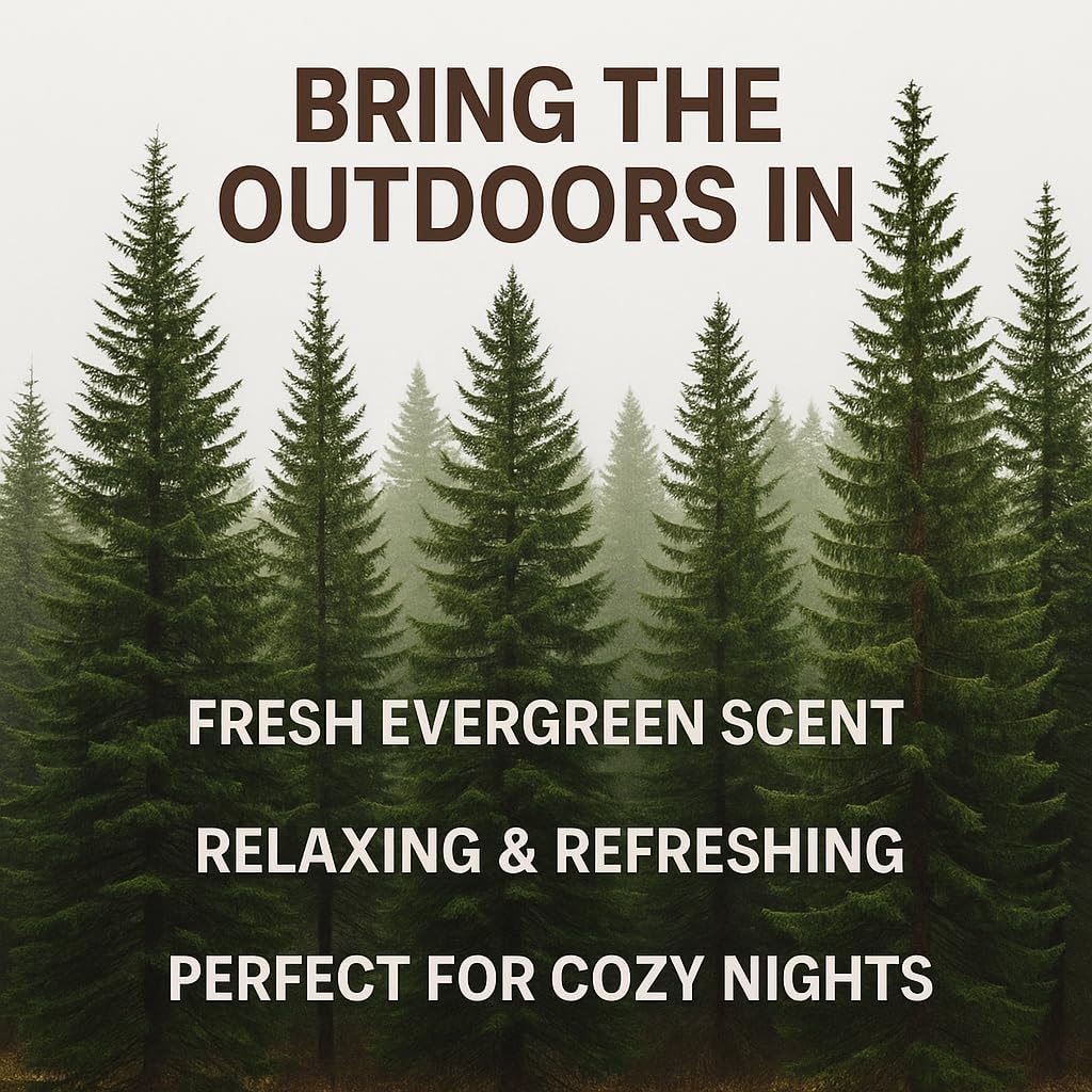 Whispering Pines Luxury Candle – Fraser Fir Scent, Coconut Apricot Wax, Wood Wick Crackle, 12 oz Gift Candle for Cozy Fall & Winter Home Decor, Scented Candle