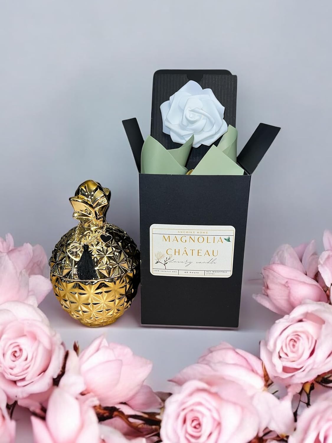 Magnolia Château – 7 oz Luxury Coconut Apricot Wax Candle