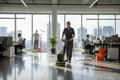 Commercial cleaning professional providing facility cleaning services